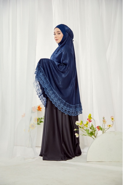 Mini Telekung Santorini Navy Blue